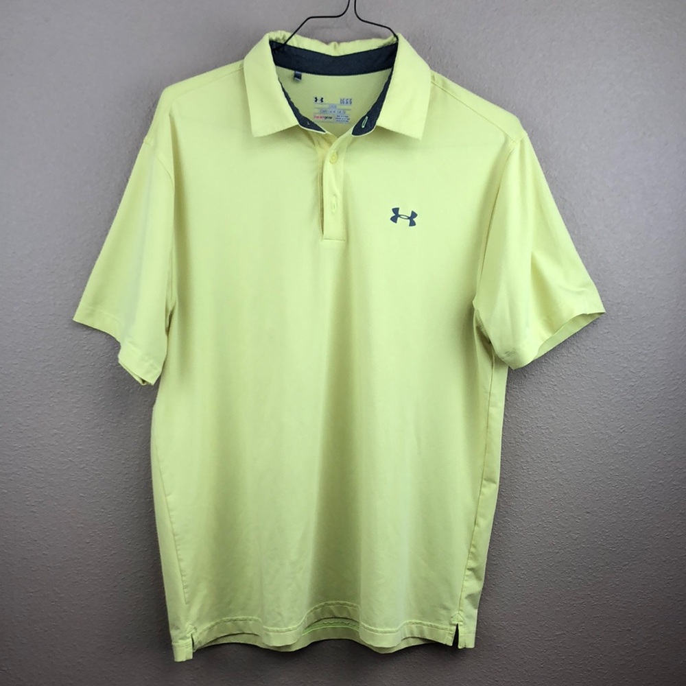 Under Armour Yellow Polo Shirt Vibrant Athletic Fit